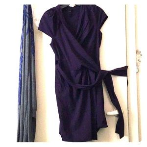 Purple wrap dress